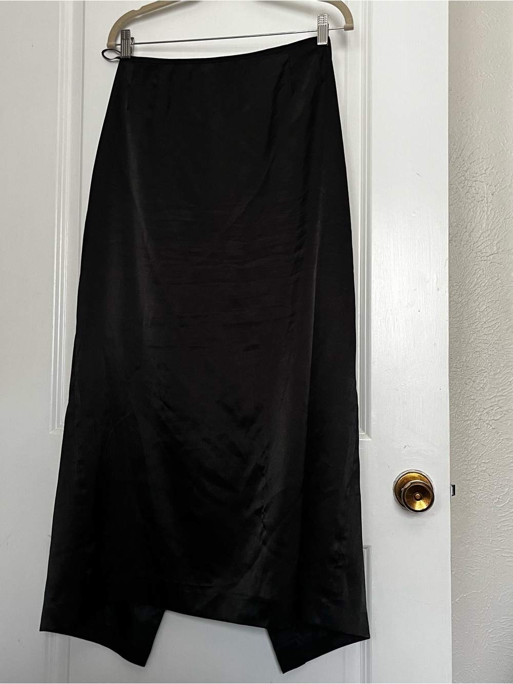 Kasper Black Midi Satin A-Line Skirt
